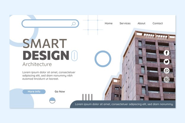 Modello di pagina di destinazione del progetto di architettura minima