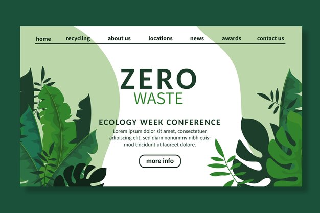 Modello di pagina di destinazione dell'annuncio a rifiuti zero