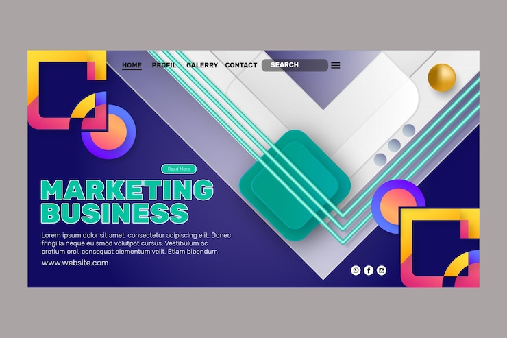 Vettore gratuito modello di pagina di destinazione dell'attività di marketing
