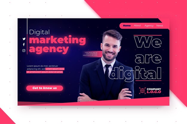 Modello di pagina di destinazione dell'attività di marketing