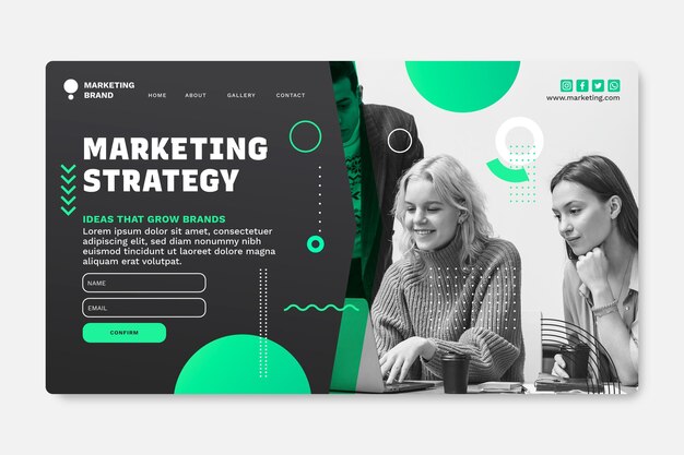 Modello di pagina di destinazione dell'attività di marketing