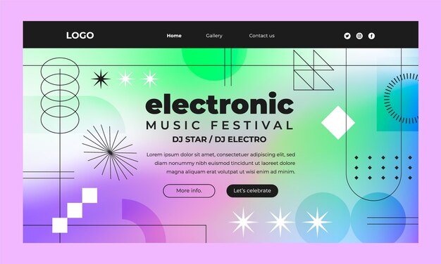 Modello di pagina di destinazione dell'evento di musica elettronica