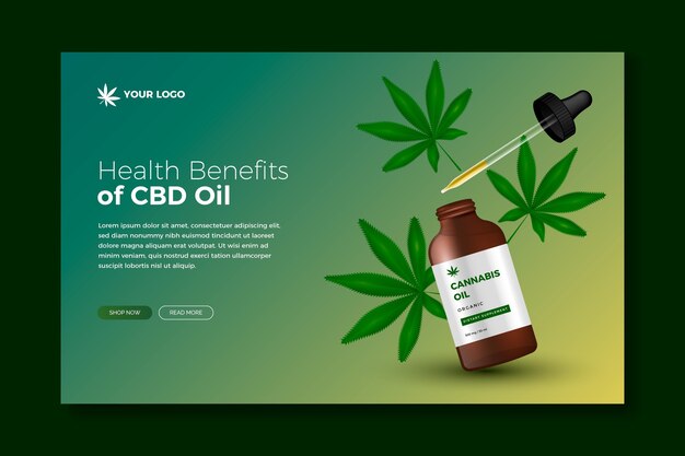 Modello di pagina di destinazione dell'olio di cannabis