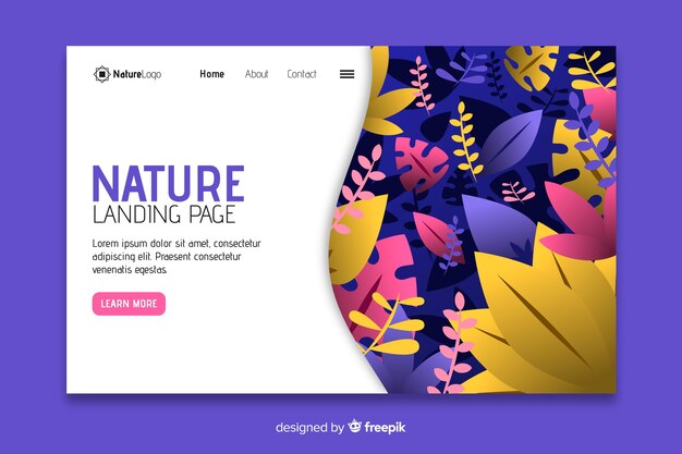 Modello di pagina di destinazione della natura