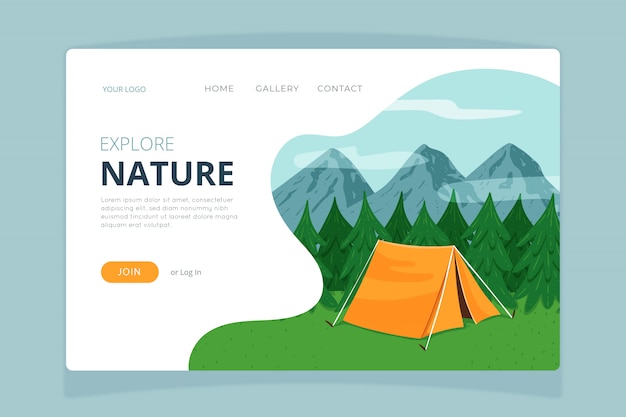 Modello di pagina di destinazione della natura