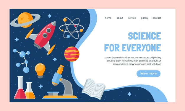 Modello di pagina di destinazione della ricerca scientifica