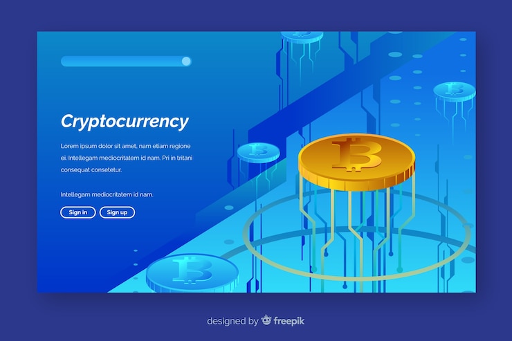 Vettore gratuito modello di pagina di destinazione dello scambio di criptovaluta