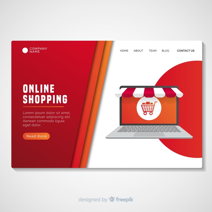 Vettore gratuito modello di pagina di destinazione dello shopping