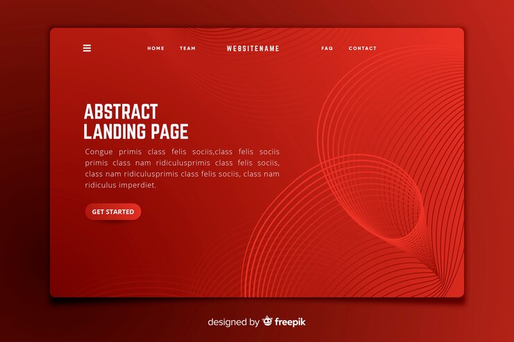 Vettore gratuito modello di pagina di destinazione di forme lineari