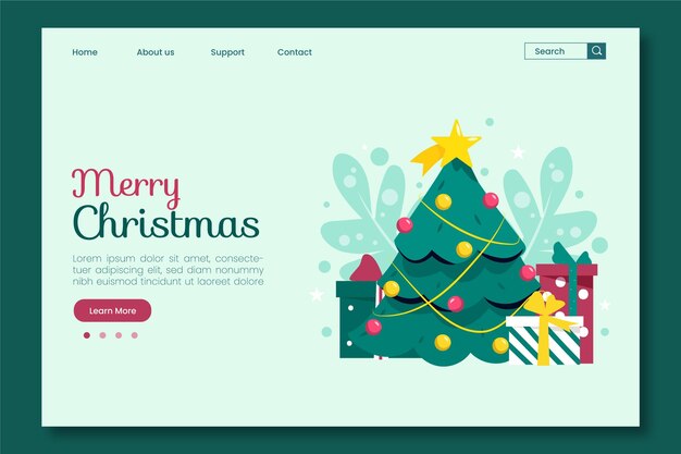 Modello di pagina di destinazione di Natale design piatto