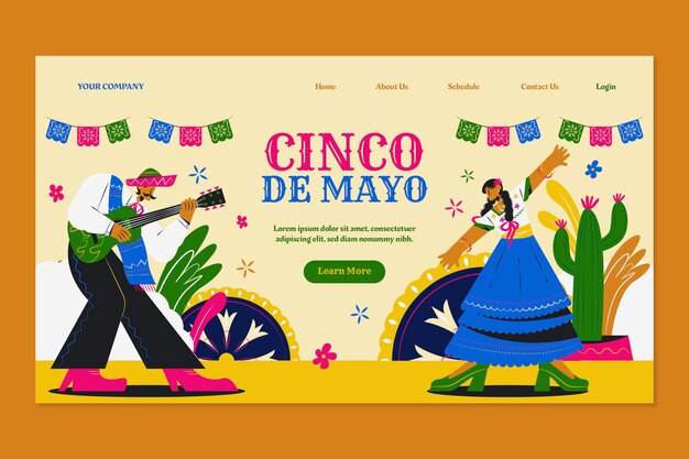 Modello di pagina di destinazione Flat de Mayo