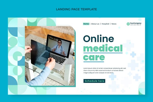 Modello di pagina di destinazione medica di design piatto