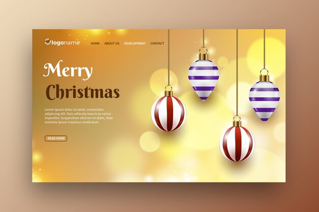 Modello di pagina di destinazione natale offuscata