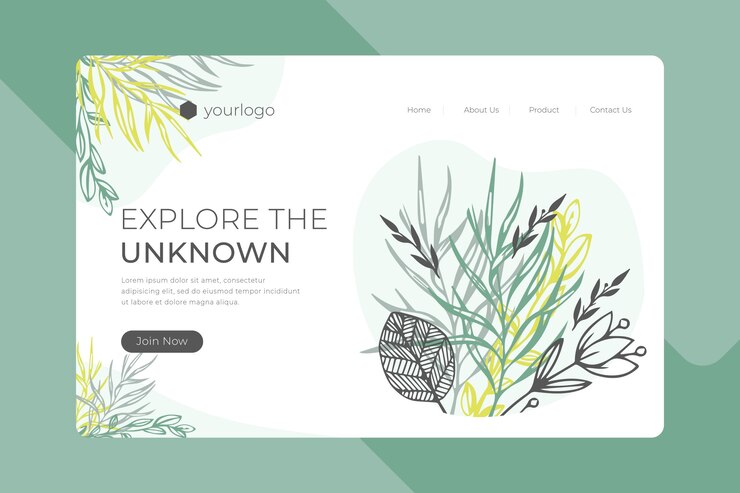 Vettore gratuito modello di pagina di destinazione natura disegnata a mano