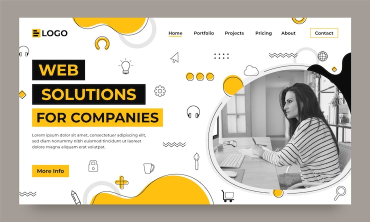 Vettore gratuito modello di pagina di destinazione per il lavoro di web design