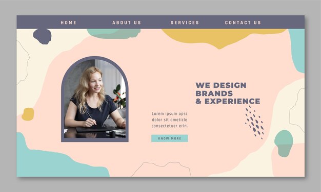 Modello di pagina di destinazione per il lavoro di web design