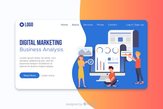 Modello di pagina di destinazione per il marketing digitale