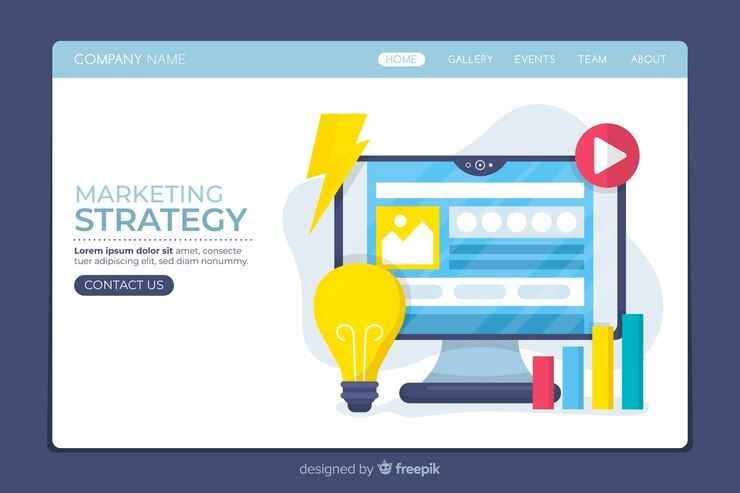 Vettore gratuito modello di pagina di destinazione per il marketing digitale