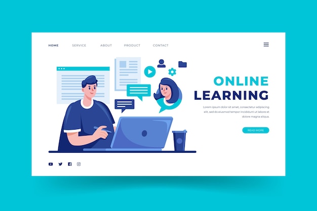 Modello di pagina di destinazione per l'apprendimento online