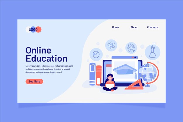 Modello di pagina di destinazione per l'apprendimento online