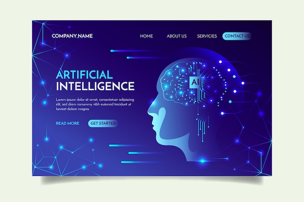 Modello di pagina di destinazione per l'intelligenza artificiale