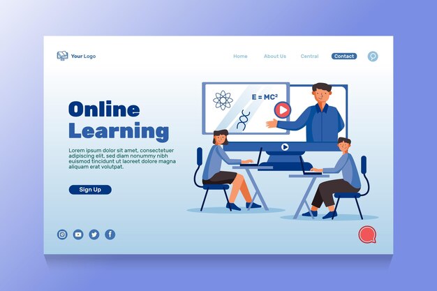 Modello di pagina di destinazione per l'istruzione online
