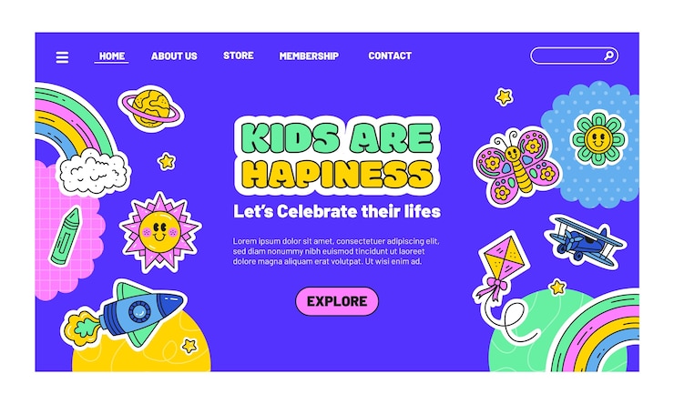 Vettore gratuito modello di pagina di destinazione per la celebrazione della giornata internazionale dei bambini