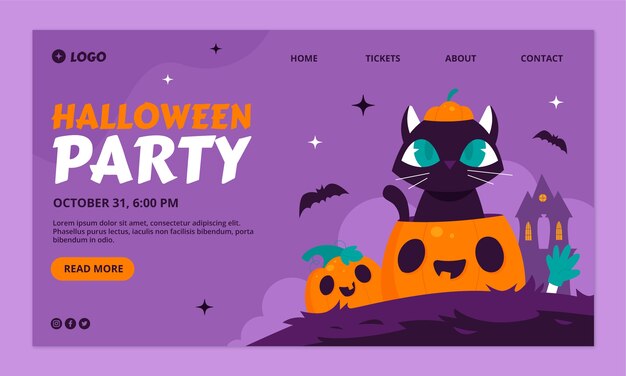 Modello di pagina di destinazione per la celebrazione di Halloween