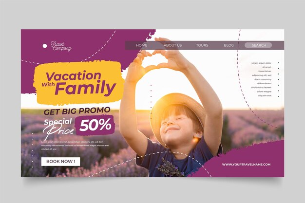 Modello di pagina di destinazione per la vendita di viaggi