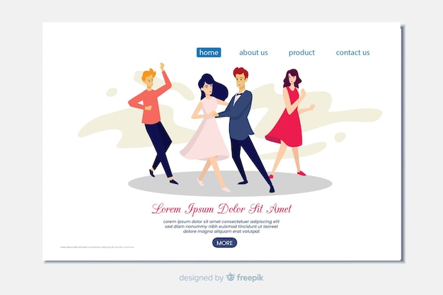 Modello di pagina di destinazione per matrimonio piatto