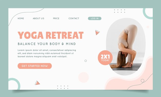 Modello di pagina di destinazione per ritiro yoga e spa