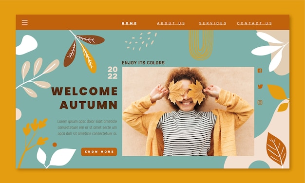 Modello di pagina di destinazione piatta per la celebrazione dell'autunno