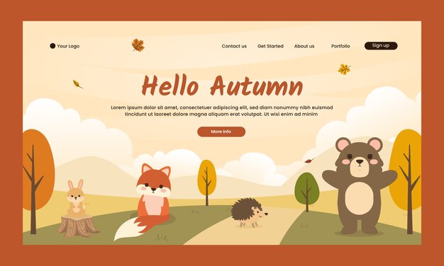 Modello di pagina di destinazione piatta per la celebrazione dell'autunno