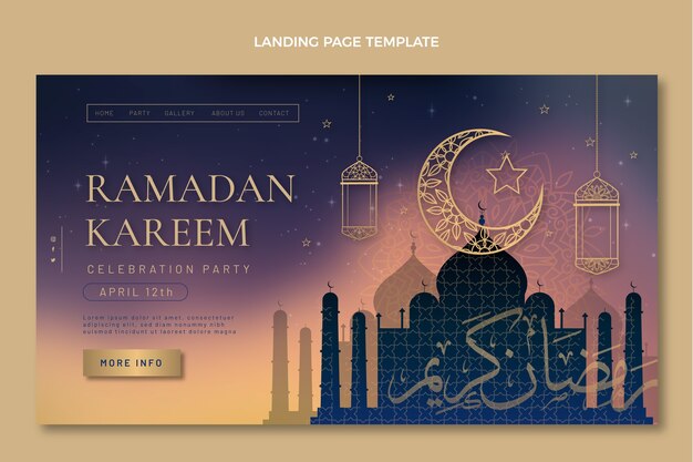 Modello di pagina di destinazione ramadan sfumato