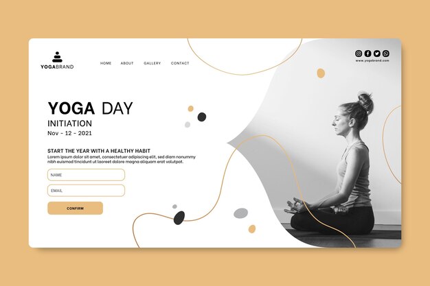 Modello di pagina di destinazione web yoga