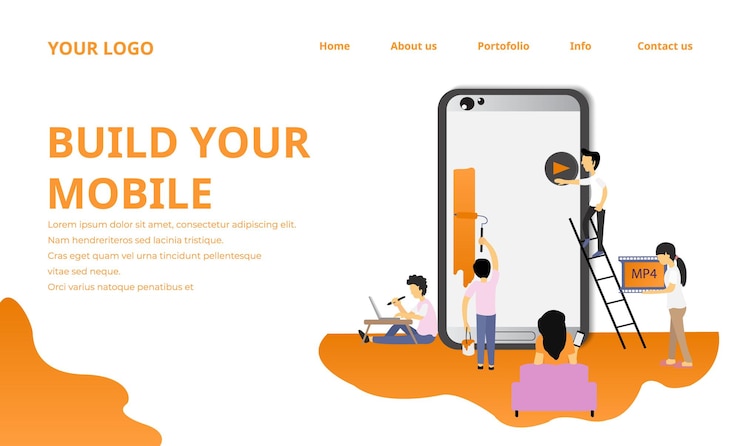 Vettore gratuito modello di pagina web. idea di persone che lavorano in team. illustrazione vettoriale in stile cartone animato,