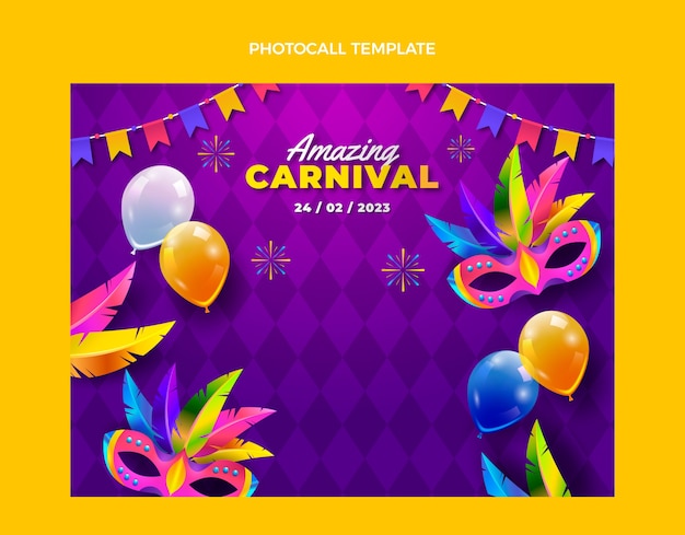 Modello di photocall di carnevale sfumato