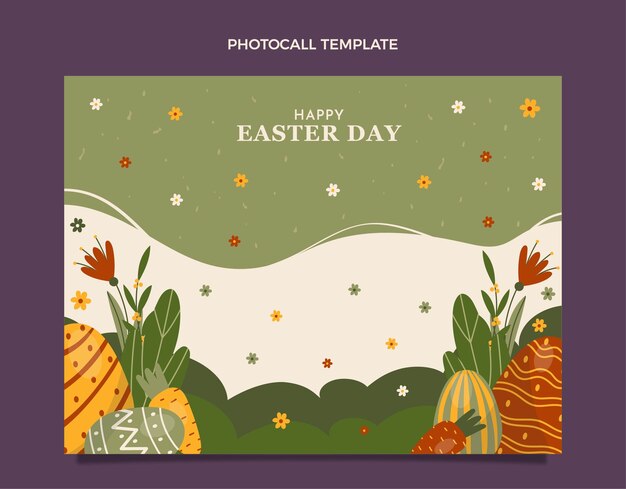 Modello di photocall di Pasqua piatto