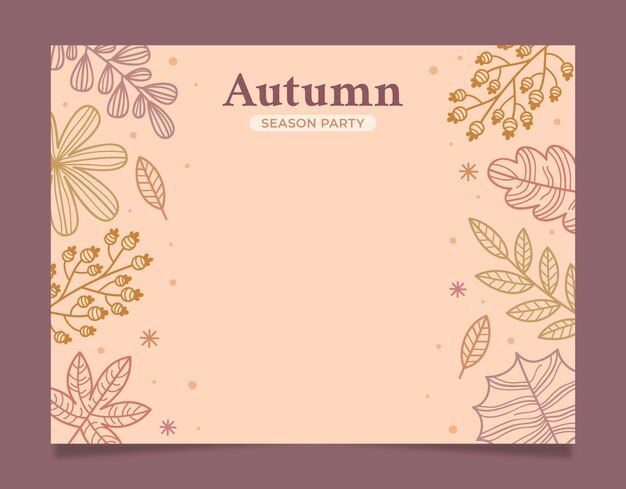 Modello di photocall disegnato a mano per la celebrazione dell'autunno