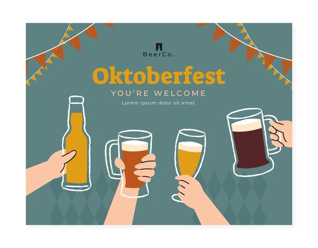 Modello di photocall per l'oktoberfest piatto