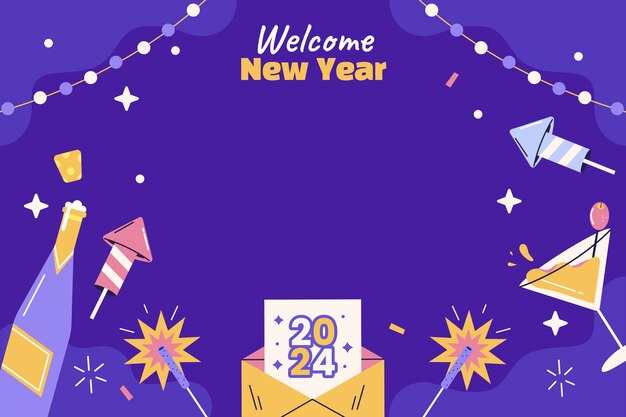 Modello di photocall per la celebrazione del nuovo anno 2024