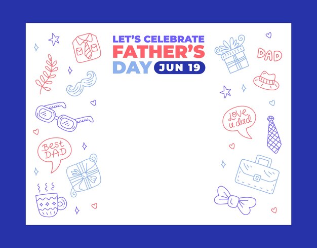 Modello di photocall per la festa del papà disegnato a mano