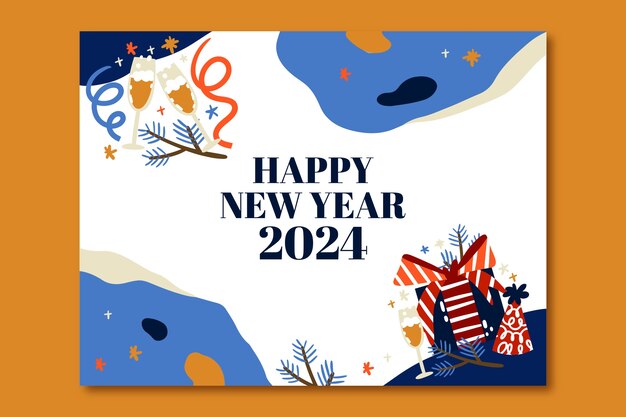 Modello di photocall piatto per la celebrazione del nuovo anno 2024