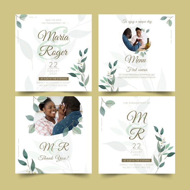 Modello di post di instagram di anniversario di matrimonio