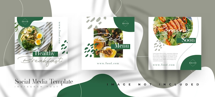 Vettore gratuito modello di post instagram di cibo e cucina