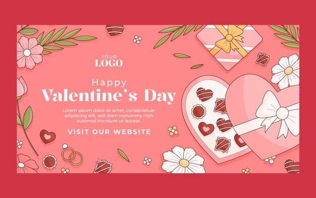 Modello di post social media per San Valentino