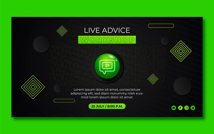 Vettore gratuito modello di post su facebook per workshop aziendali a gradiente