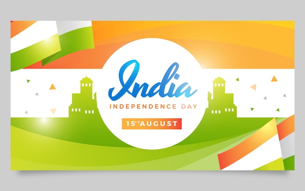 Modello di post sui social media del giorno dell'indipendenza dell'india sfumato