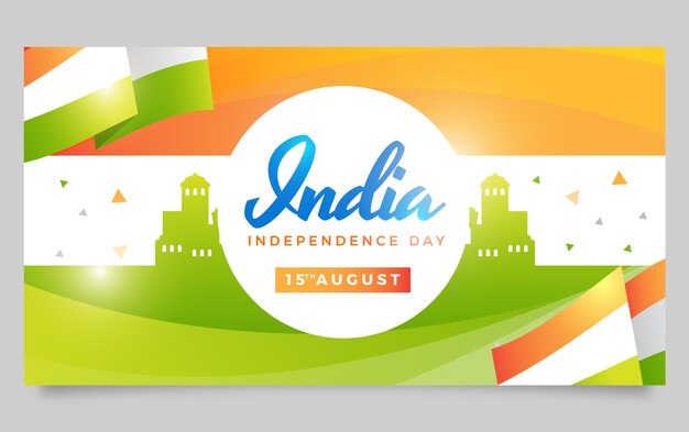 Modello di post sui social media del giorno dell'indipendenza dell'india sfumato