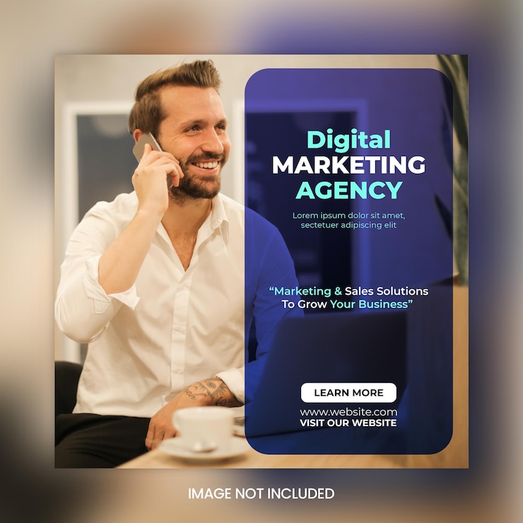 Vettore gratuito modello di post sui social media di marketing digitale e banner web aziendale